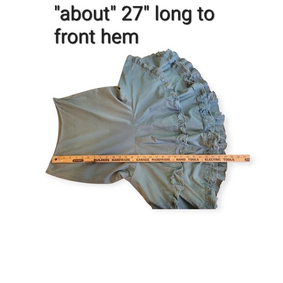 Anthropologie Odille vintage Y2K teal tiered low-slung maxi skirt size 2 EUC - Picture 6 of 9